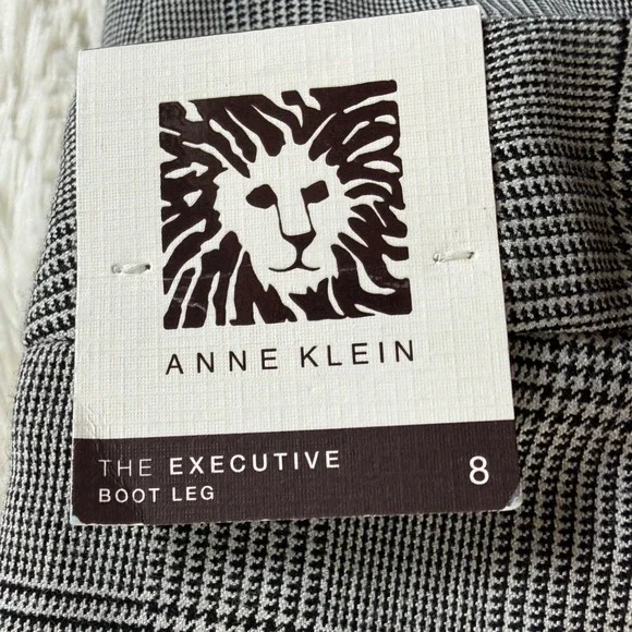 Anne Klein The Executive Boot Cut Houndstooth Plaid Dress Pants Women Size 8 New - Picture 5 of 15